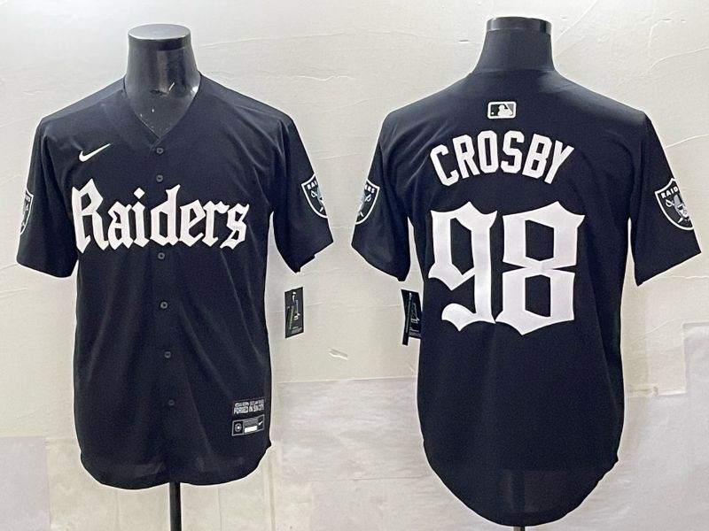 Men 2025 Oakland Raiders #98 Crosby Black 6th generation Joint Name Nike Limited NFL Jersey style 01->oakland raiders->NFL Jersey
